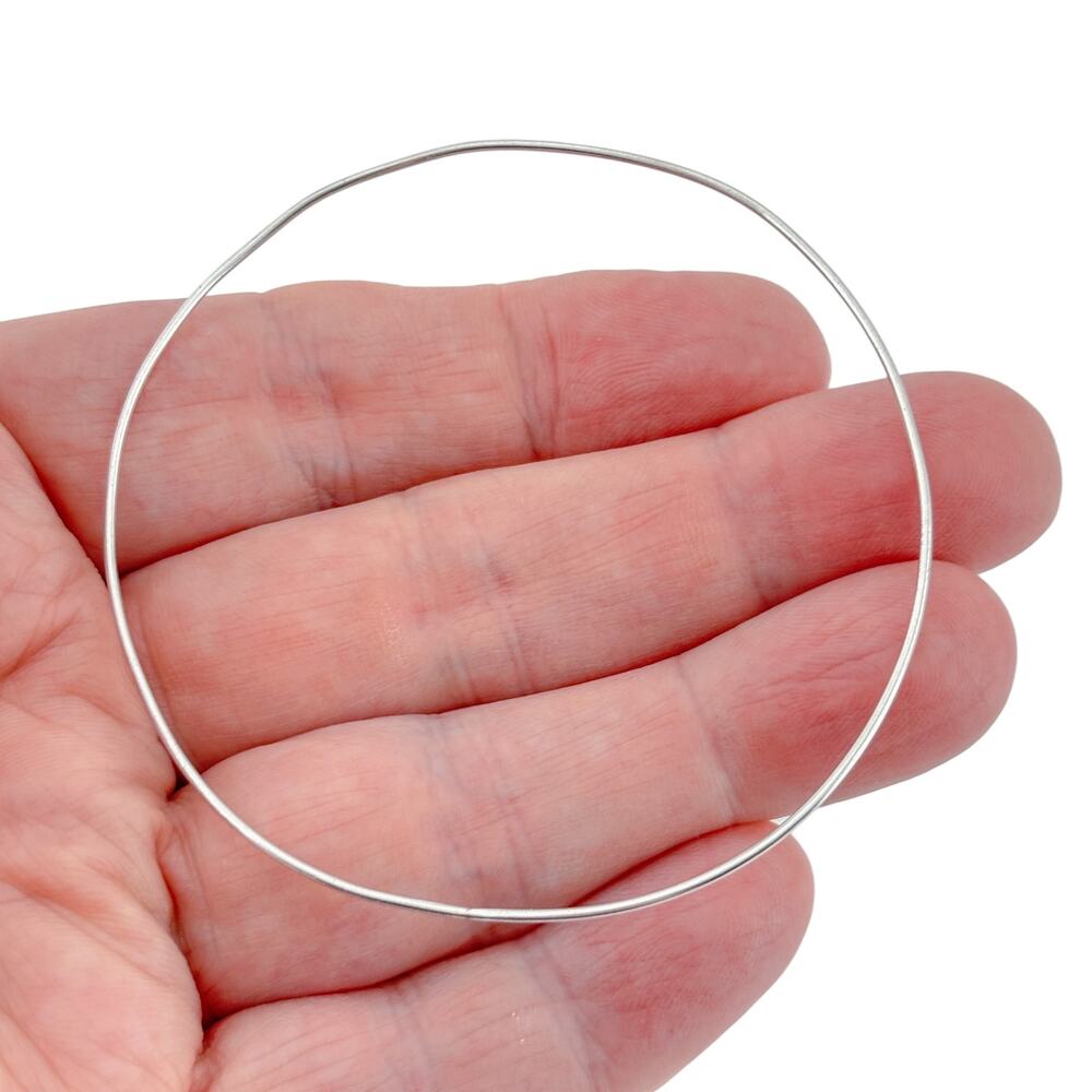 Vintage Sterling Silver 925 Hoop Bangle Bracelet 8.25"